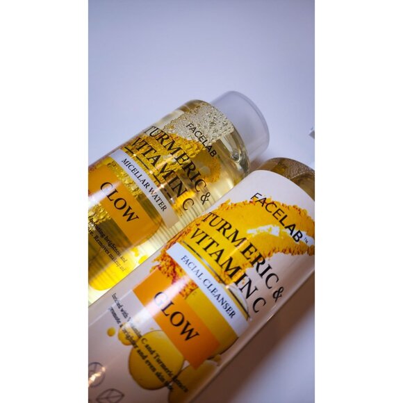 Facelab Turmeric & Vitamin C Glow Micellar Water & Facial Cleanser 500ml Set - Picture 2 of 9